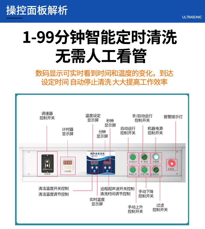 61L 900W冠博仕GM1860SL單槽超聲波清洗機(jī)帶過濾循環(huán)升降系統(tǒng)